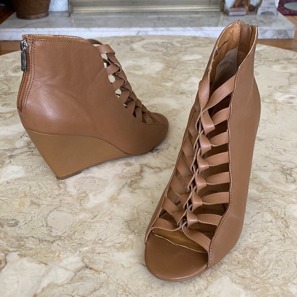 Kelsi Dagger Innis Wedge Leather Boots Booties